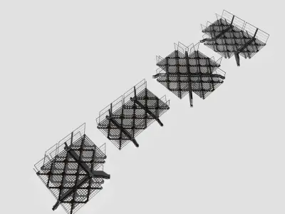 Modular Sci Fi Floor Low-poly 3D model