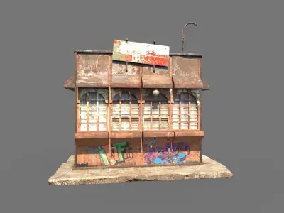 Rusty Metal Booth 3D model