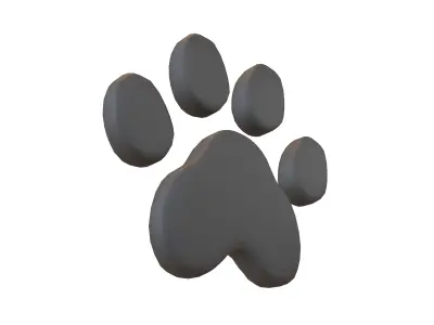 Dog Paw Print v1 001 Low-poly 3D model