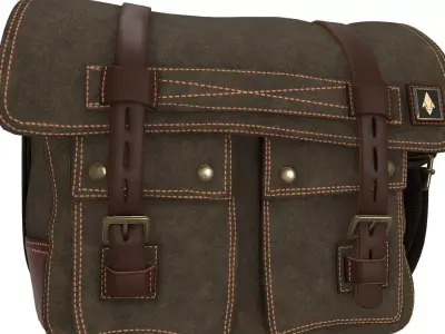 Haversack Rebel Gray Color 3D Model Low-poly 3D model