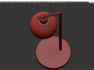 Ashton Gold and Marble Task Lamp Low-poly 3D model