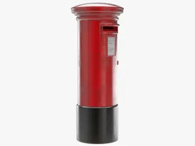 Post Box 1 Textured 3D model