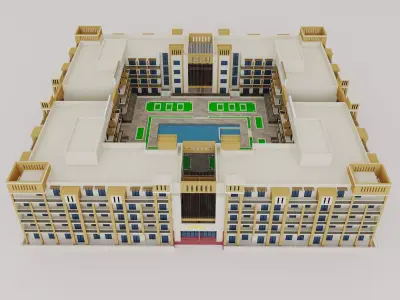 Roxana Residence Dubai Low-poly 3D model