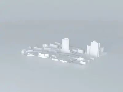 Surrounding Around Mechnikova Street in Kyiv 3D model