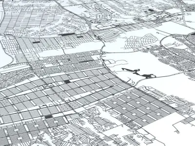 Brasilia Road Network and Streets 3D model