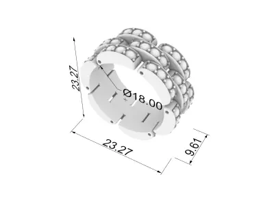 Flexible Chain Links Sparkling Wedding Ring JDBCo 3D print model