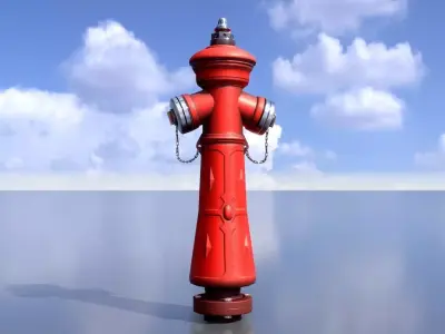 Hydrant VAG NOVA 1885 Red 2 Low-poly 3D model