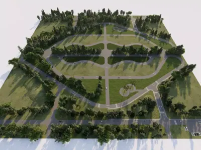 public park-Private Park Landscape 3D model