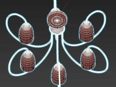 ambrella gold ceiling light fixture 3D model
