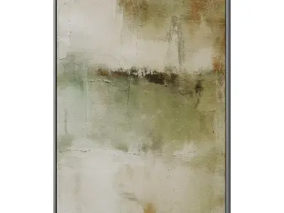 Set of 3 Abstract Paintings in Frames 3D model 39