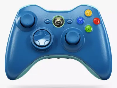 Microsoft Xbox 360 Wireless Controller Blue Low-poly 3D model
