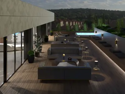 Garden Design with Line Model Pergola 3D model