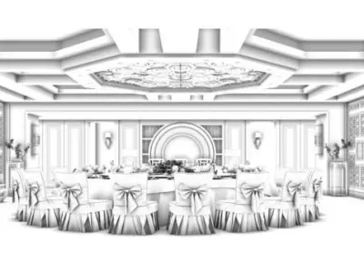 Business Restaurant - Coffee - Banquet  39 3D model