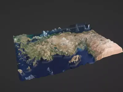 Turkey Map Topography Low-poly 3D model