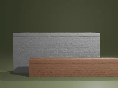 Realistic Brickwall fencing short and tall for printing 3D print model