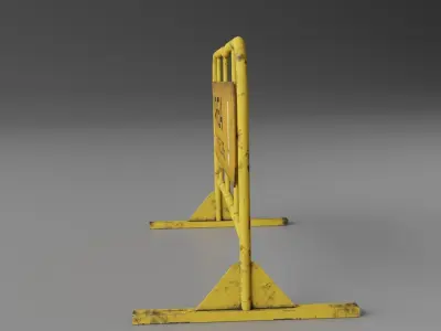 Portable Fence Low-poly 3D model
