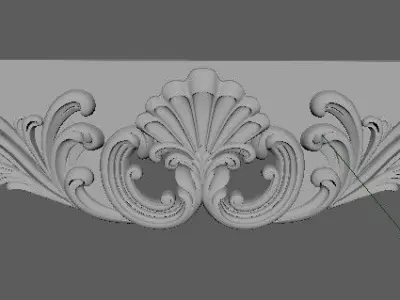 Central decor ornament for furniture 3D model 1102