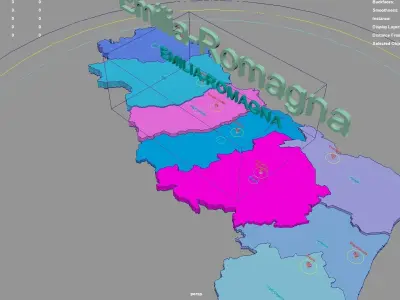 Emilia Romagna  Italy map region geography political geographic 3D model