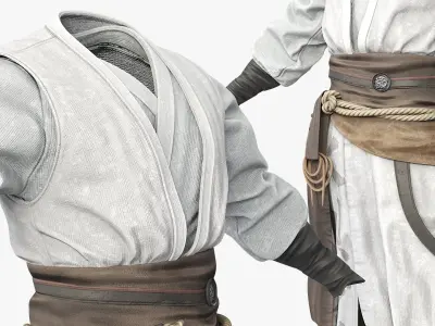  Ronin Warrior Outfit Traditional Style Gray 