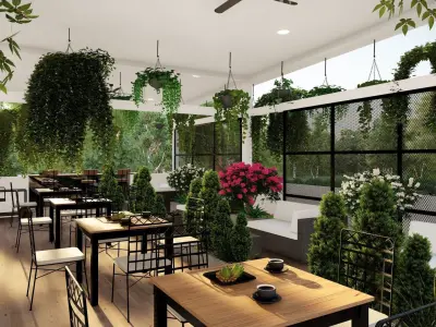 3D Exterior Scene 3D model design garden and landscape 3D model 21