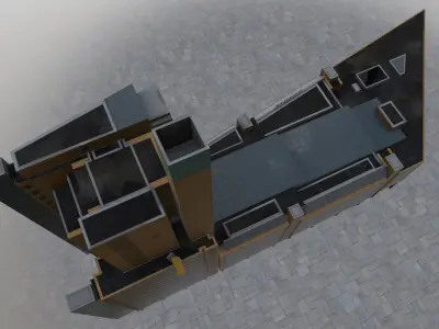 Berlin Debis Hochhaus Low-poly 3D model