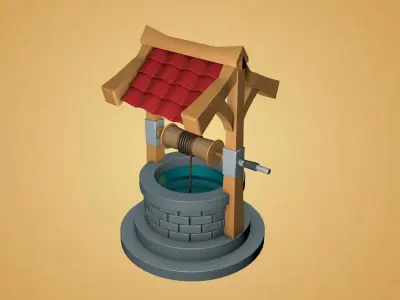 Low Poly model of a Well Free low-poly 3D model