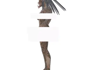 Female Predator Low-poly 3D model