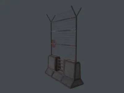 Concrete Barrier Barricade RoadBlock 3D model