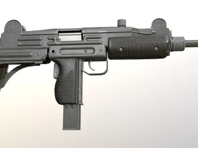 UZI submachine gun Low-poly 3D model
