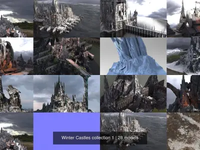 Winter Castles collection 1 3D Model Pack