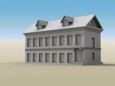 House Two-Story 01 Low-poly 3D model
