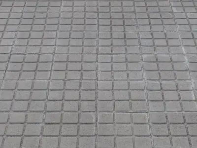 Square Tiled Sidewalk 3D model