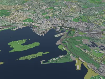 Oslo Norway 30x30km City Map 3D model