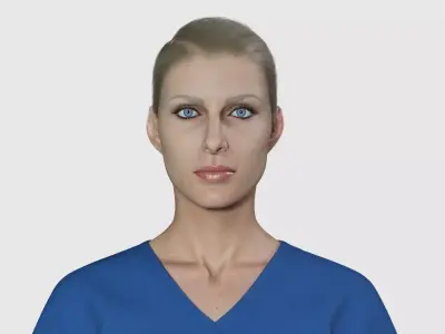 Young Caucasian Nurse - Rigged 3D model