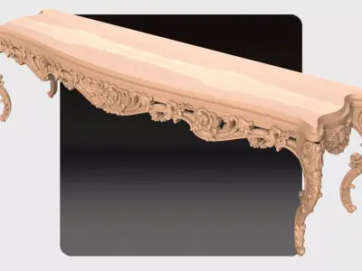 Carved tv table for CNC 01 3D model
