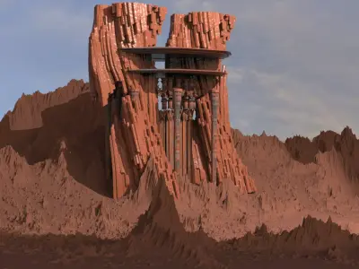 Desert Mountains temple 3D model
