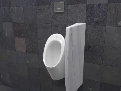 Urinal 5 with tiled walls 3D model