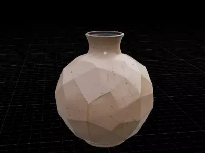 Japandi Ceramic Vase Minimal Scandinavian Decor 3D Model Low-poly 3D model