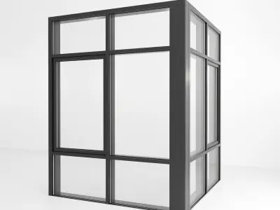 Panoramic glazing Stained glass 92 Low-poly 3D model