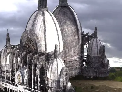 Steam punk cathedral Dragon Halls  3D model