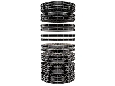 Nand Flash Memory QLC Structure v1 006 Low-poly 3D model