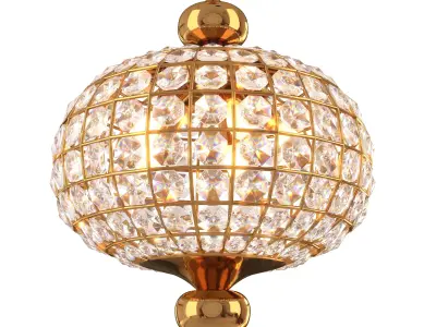 Round Crystal Pendant Light 3D model