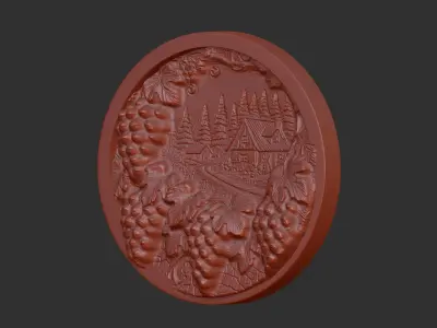 grapes wall decor  3D print model