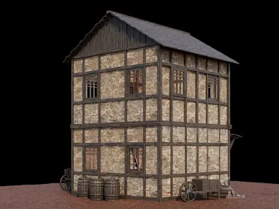 Medieval Village Asset 05 - 4K Textures Game Ready Low-poly 3D model