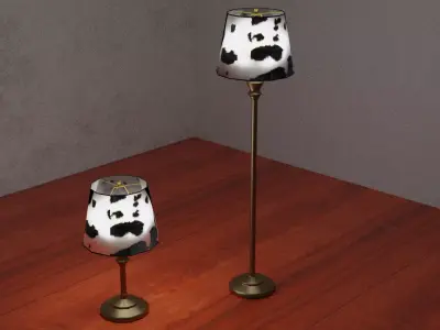 Cow Hide Lamps Low-poly 3D model