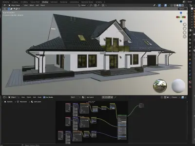 Privat house 4 with Blender file 3D model