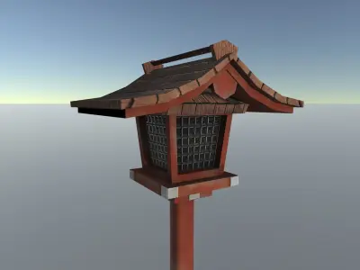 Japan Street Lamp Low-poly 3D model