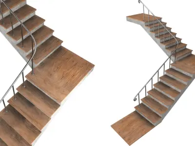 3 staircase models 3D model
