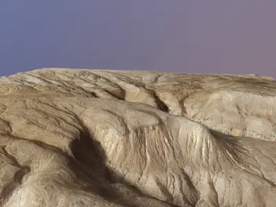 Cliffs Surface Mountain Desert Terrain Landscape PBR Low Poly 06 Low-poly 3D model