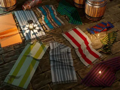 carpet beach towels Low-poly 3D model